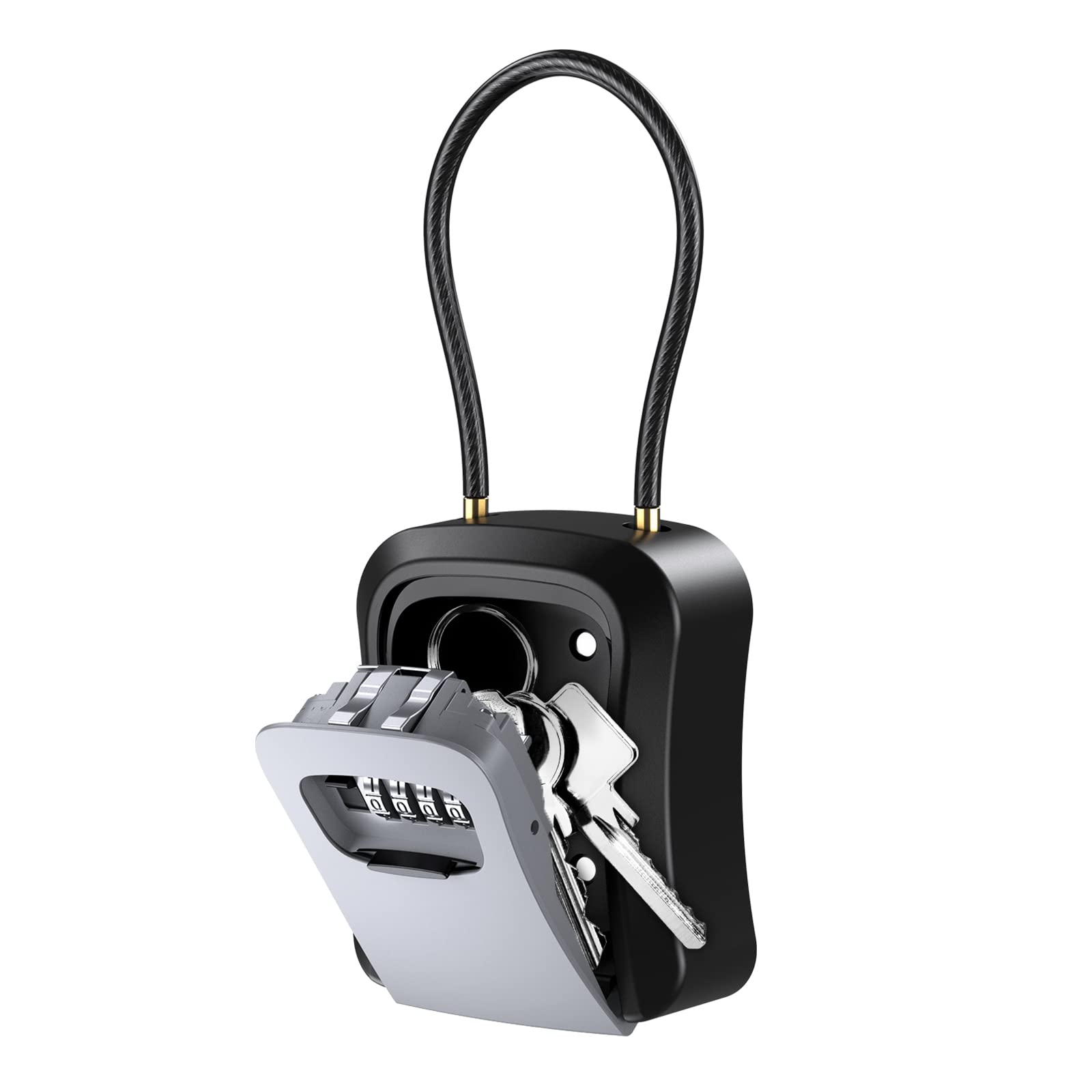 Photo 1 of ORIA Key Lock Box, [Upgraded] 4 Digit Combination Key Lock Box with Soft Shackle, Wall Mounted Key Safe Box 5 Keys Volume Waterproof Lock Box for House Keys or Car Keys