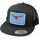 WHISKEY BENT HAT CO. Chisholm - 5-Panel 1983/1906 Cattle Co Logo Longhorn Patch Snapback Hat