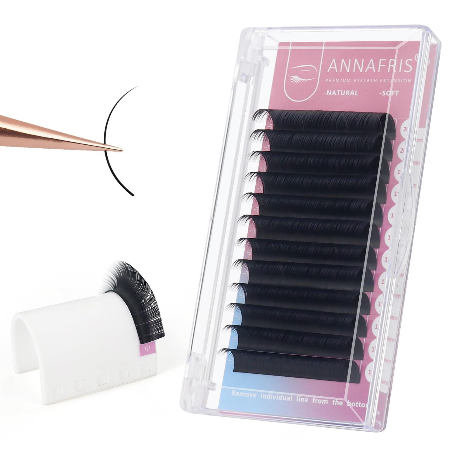 ANNAFRIS Eyelash Extension Individual 0.15mm C Curl 8-15mm Mix Lash Synthetic Classic Single False Lashes(0.15-C 8-15mm Mix)