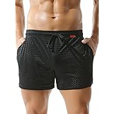MZIOK Men's Sexy Mesh Shorts 3 Inch Fitness Quick Dry Shorts with Pockets for Workout or Casual Wear
