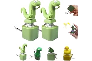 2 Pcs Lizard Button Keychain Sound Button, Fun Rechargeable Animal Keychains Stress Reliever with Colorful Lights