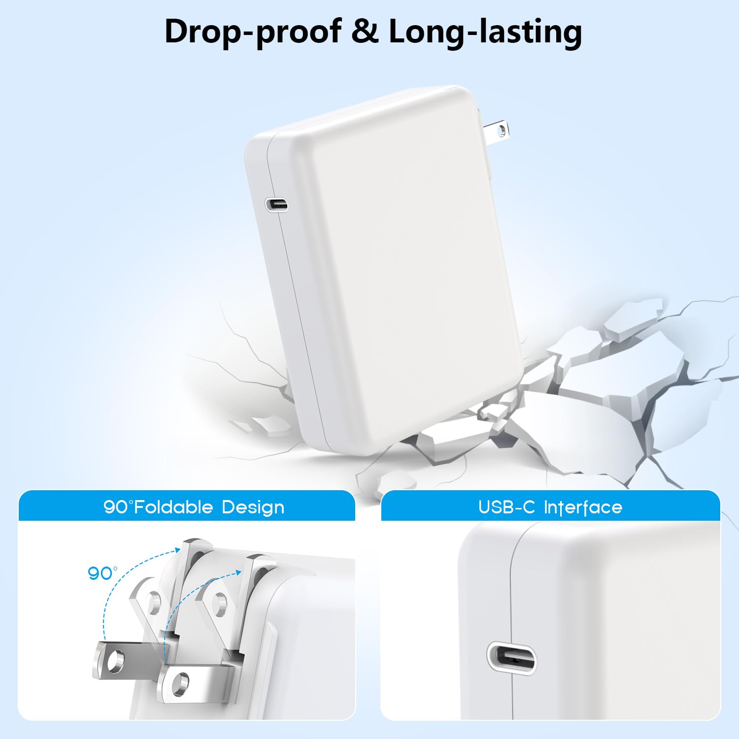 MacBook Air Charger, MacBook Pro Charger USB C Block 96W Fast Charging Type C Fast Charging Block Adapter for Apple Mac Book Pro & Air 16/15/14/13 inch (2024/2023/2022/2021/2020), M1 M2 M3, iPad Pro