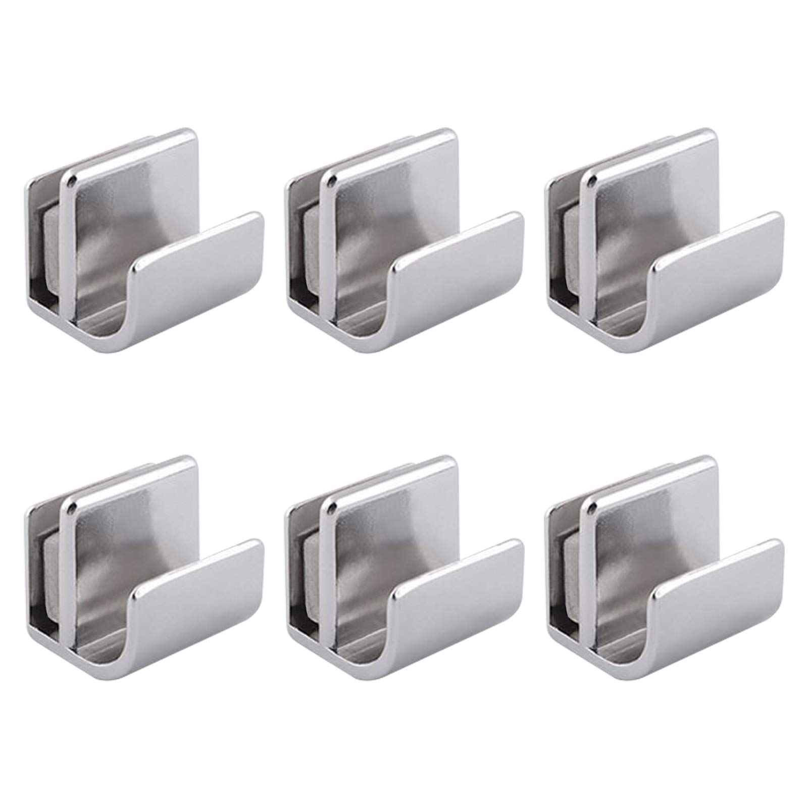 INCREWAY Glass Door Knob, 6pcs Stainless Steel Door Handle No Drilling Door Clips Clamps Pulls Handles Knobs for 3-5mm Glass Door