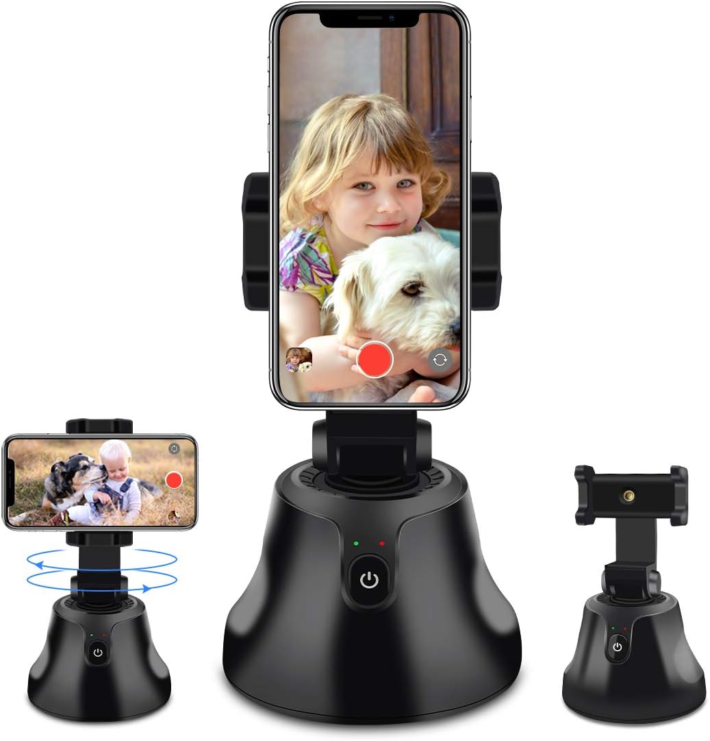 Smart Portable Selfie Stick,360°Rotation Auto Face Object Tracking Camera Tripod Holder Smart Shooting Cell Phone Camera Mount, Vlog Shooting Smartphone Mount Holder for All iPhone Android Phone: Camera & Photo