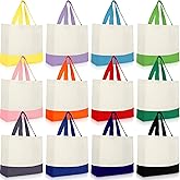 Epakh 12 Pack Canvas Tote Bags Bulk 18.5 x 15 Inch Reusable Grocery Shopping Bags Tote Luggage for Shopping