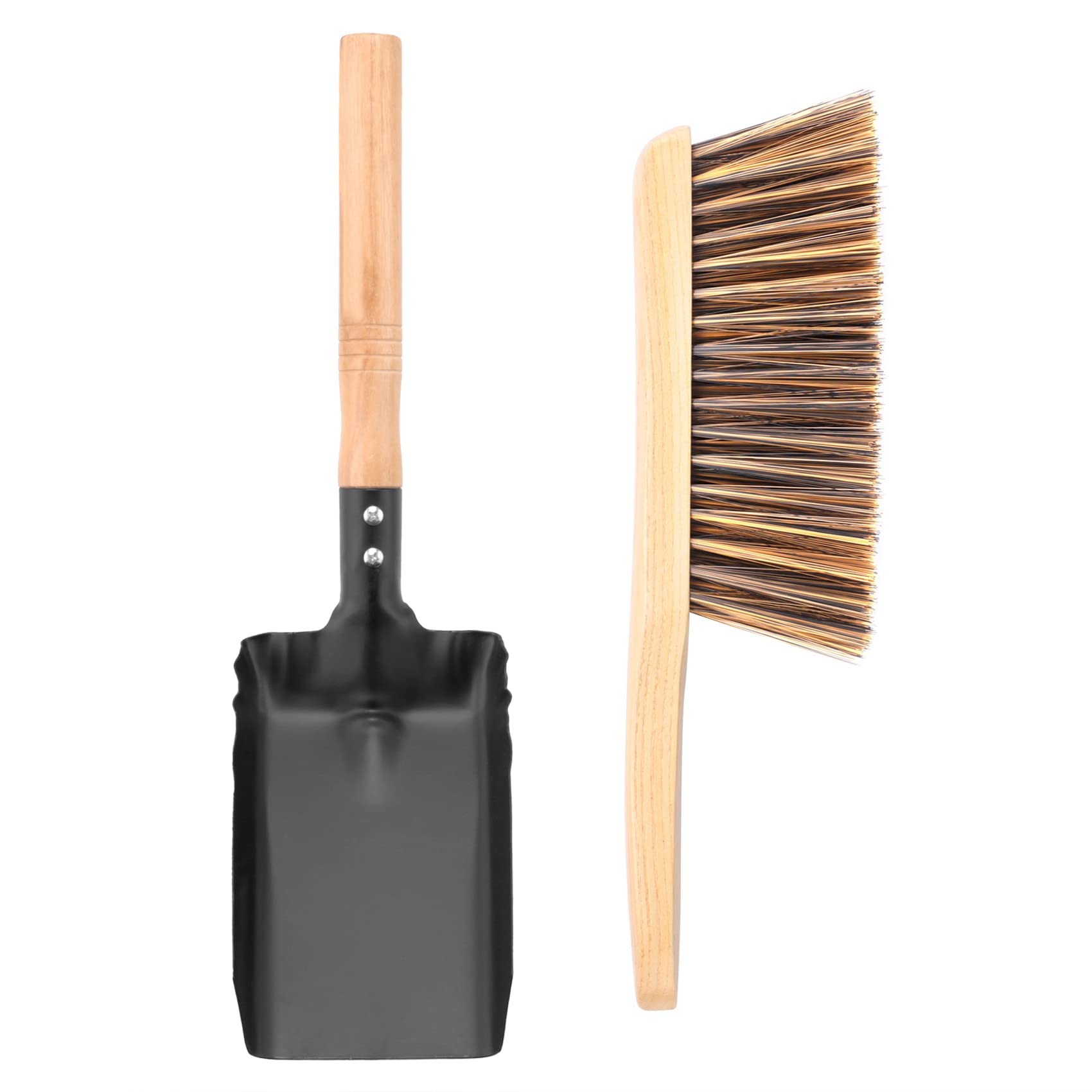 Opuorcy Coal Shovel and Hearth Brush Set, Fireplace Shovel and Brush, Hearth Tidy Set, Fireplace Tool Set, Fire Pit Tools