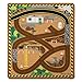 Melissa & Doug Round the Construction Zone Work Site Rug With 3 Wooden Trucks ,39 x 36 inches, Brown