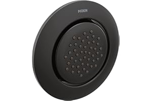 Moen Mosaic Matte Black Round Single-Function Body Spray, Valve Required, TS1322BL