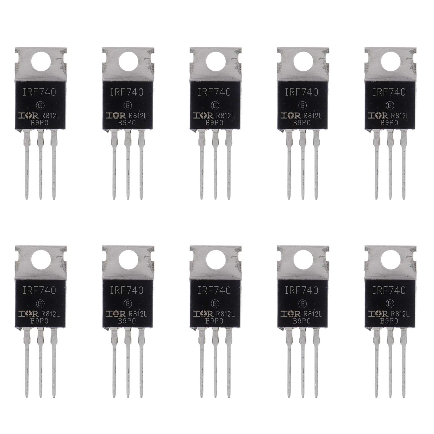 BOJACK IRF740 MOSFET Transistors IRF740N 10A 400V N-Channel Feld Effect Transistor TO-220 (Pack of 10 Pcs)