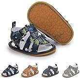 Meckior Baby Infant Boy Girl Sandals Newborn Non-Slip Soft Rubber Sole Sandals for Baby Boys Open-Toe Outdoor Casual Summer First Walkers Shoes