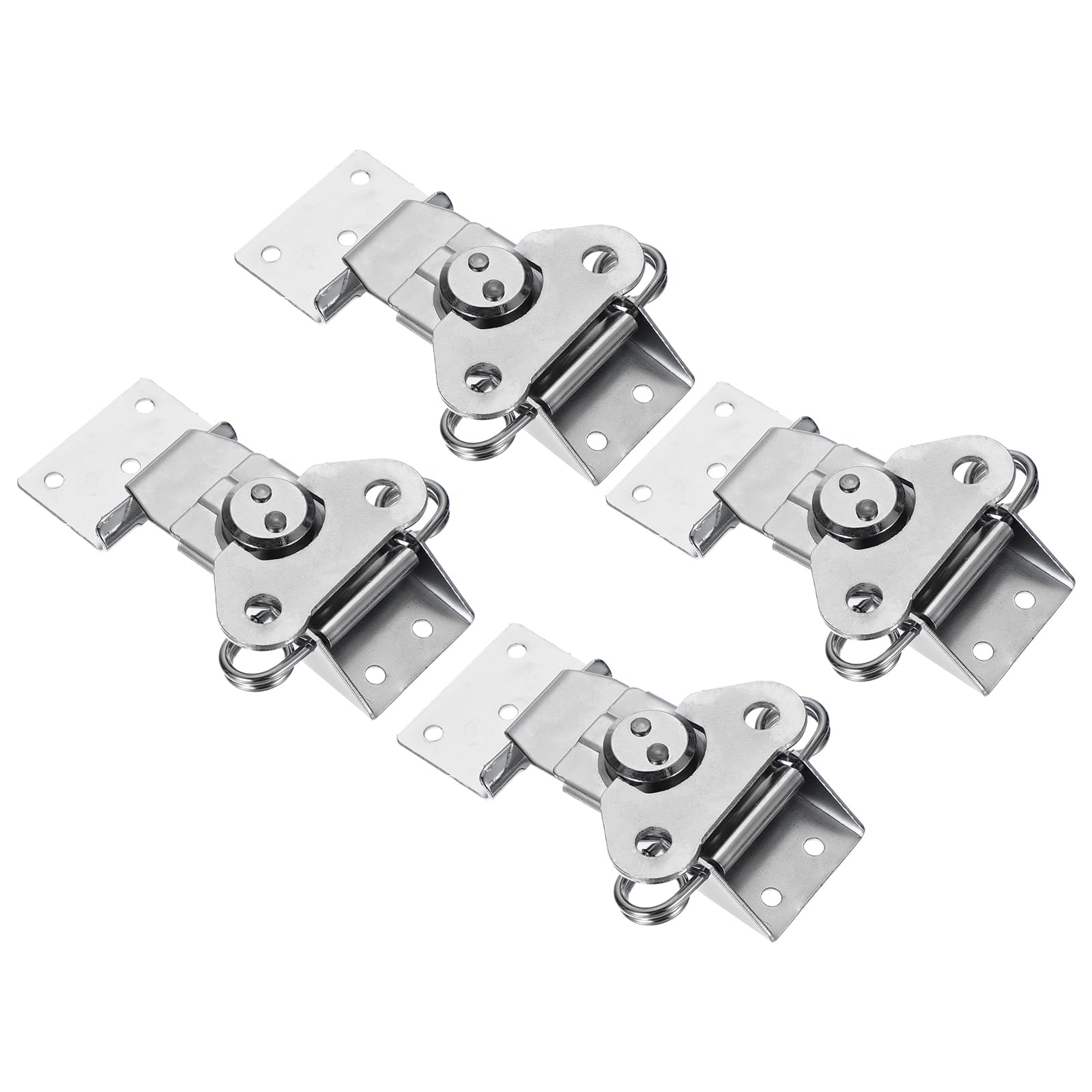 PATIKIL Spring Loaded Small Butterfly Twist Latch 4.6"x3.2", 2 Pack Steel Twist Latch and Keeper Toggle Clamp Metal Hardware for Case Box Chest Closure, Silver Tone