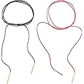 Falzqq 2 Pcs Tie Necklace Gothic Bow String Necklace Velvet Choker Neck Chain Boho Long Rope Collar Wrap Necklaces for Women, Black & Red