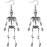 Comelodiant Women's Skeleton Earrings Halloween Earrings Womens Skull Earrings For Halloween Costume Accessories