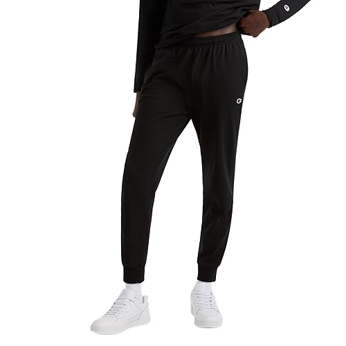 Champion mens Everyday Cotton Jogger athletic track pants, Black, Large US