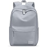 HOMIEE Lightweight Casual Laptop Backpack Fits 15.6 Inch Computer, Water-Resistant Small Daypack Unisex Bookbag for Teen College Work Travel, Grey