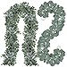 Supla 5.9' Long Faux Eucalyptus Leaves Greenery Garland Artificial Silver Dollar Eucalyptus Garland in Grey Green Wedding Arch Swag Backdrop Garland Doorways Table Runner Garland Indoor Outdoor