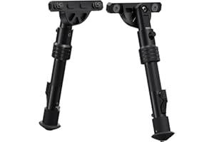 Xaegistac M Lock Rifle Bipod, 6-9 Inch Bipod for Rifles with 5 Adjustable Height & Angle, Lightweight Tactical Gun Rest for Hunting & Shooting, Matte Black