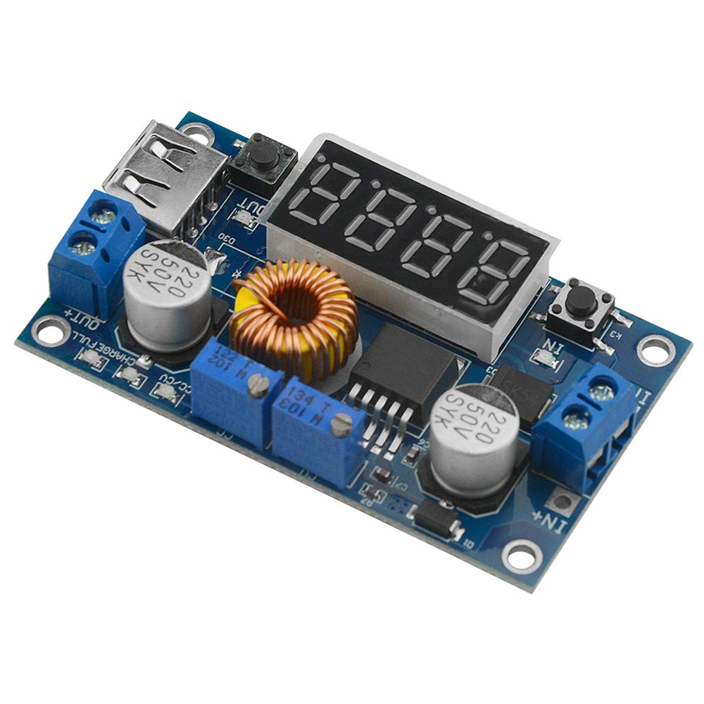 BGTXINGI 5A Constant Voltage Current DC-DC Buck Power Module with Voltage Current Display, Adjustable Regulator Board Converter for Charging or LED Driver