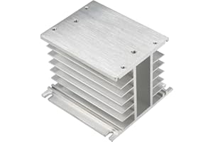Fielect Aluminum Heat Sink SSR Dissipation for Three Phase Solid State Relay 10A-100A Silver