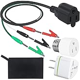 Xin Tester Circuit Breaker Finder Accessory Kit, 125V 10A Universal Circuit Tracer Leads Tester with Clips Circuit Breaker Adapters HVAC Adaptor Cord Hand Tool for Circuit Breaker Finder