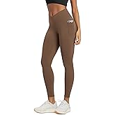 ODODOS Buttery Soft Cross Waist Leggings with Pockets for Women, ODCLOUD 25" / 28" Crossover Lounge Yoga Pants