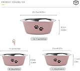 YUDANSI 860ml Pink Dog Bowls 2 Pack Stainless Steel Food Water Non-Slip Base view 3