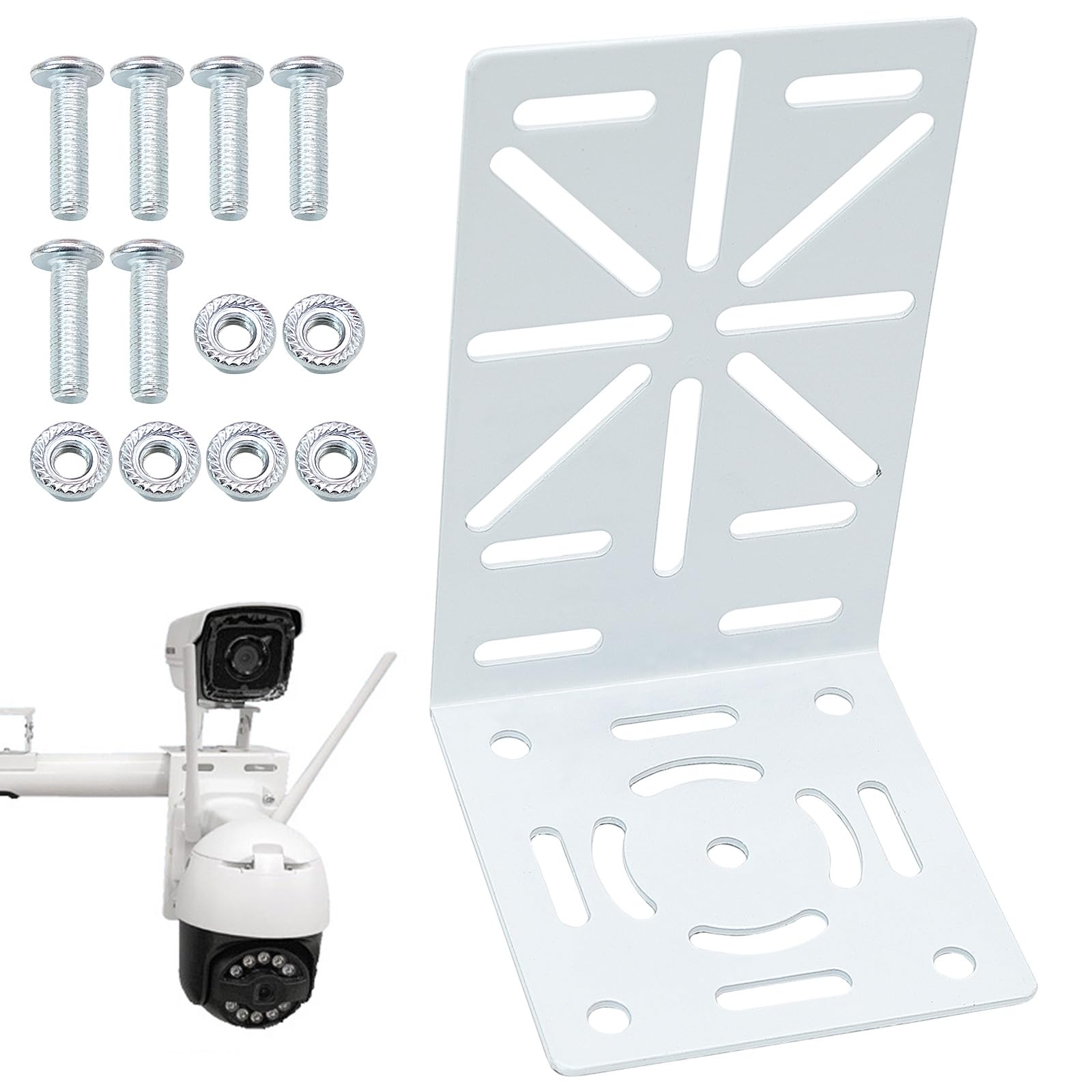 Universal Pole Mount Bracket, L-shaped Wall Mount for Camera, Camera Wall Mount for Indoor and Outdoor Security Surveillance Systems