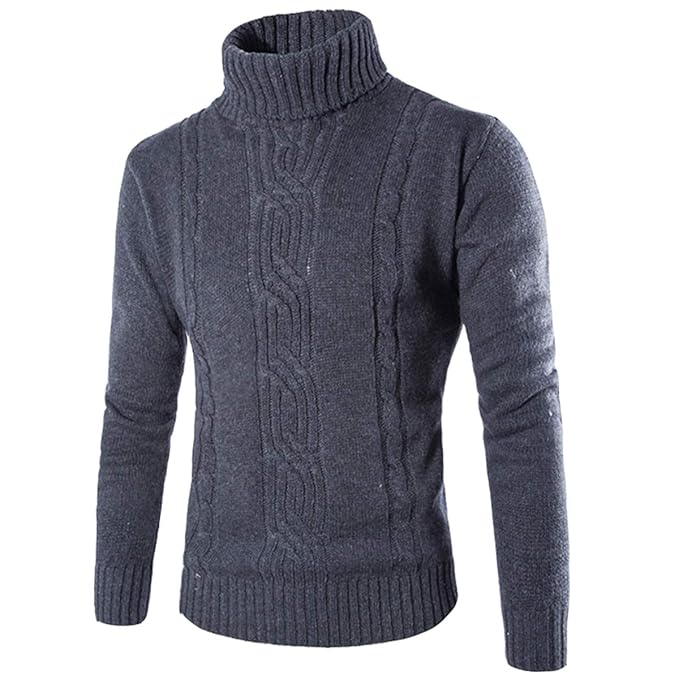 Amazon.com: Evaliana Hombres Slim Fit Turtleneck Knit ...