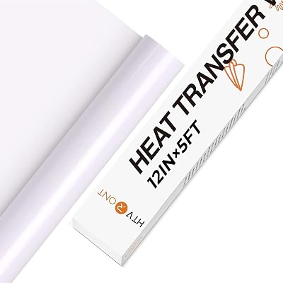 HTVRONT White Heat Transfer Vinyl 12in x 10ft PU HTV Roll - White