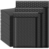 PLMMOUT 50 Pcs Bubble Mailers,Black Bubble Envelopes,Waterproof Self Seal Adhesive Shipping Bags,Poly Padded Envelopes,Bubble Padded Cushion Envelopes for Mailing Packing Small Business