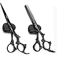 Black Dragon 6.0 inch Professional Dragon Handle 440C Salon Hair Cutting Scissor - Hairdressing Thinning Shears- Perfect for Barber and Home Use (Scissors set)