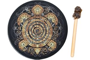 AZURAOKEY Shaman Drum, 10 Inch Frame Drum sktop Ornament Fashion Shaman Drum th Drum s Tree of Life Sound Healing Tool for Spiritl Music Metion
