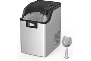 Nugget Ice Maker, ACONEE Ice Machine Countertop, 44 lb/Day 3Qt Water Reservoir, Self Cleaning & Auto Water Refill, Portable Ice Maker Machine with Ice Scoop and Ice Basket for Home Kitchen Party RV
