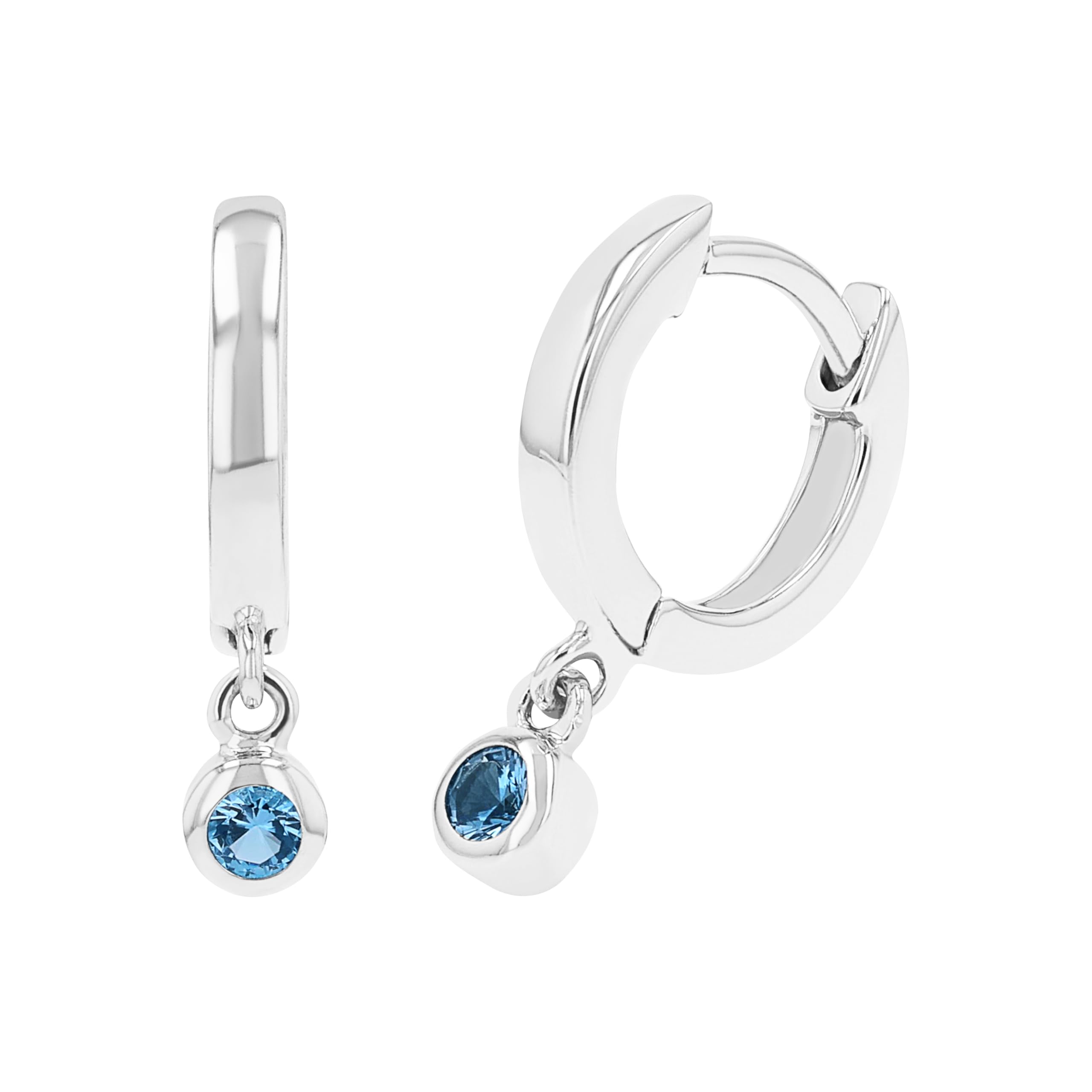 s.Oliver Creoles Ear jewelry, with Zirconia synth., 1,7 cm, Turquoise, Comes in jewelry gift box, 2027459