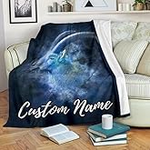Capricorn Custom Name Blanket – Mystical Goat Zodiac Throw with Stars, Personalized Astrology Gift for Capricorn Lovers (Small 30x40 Inches)
