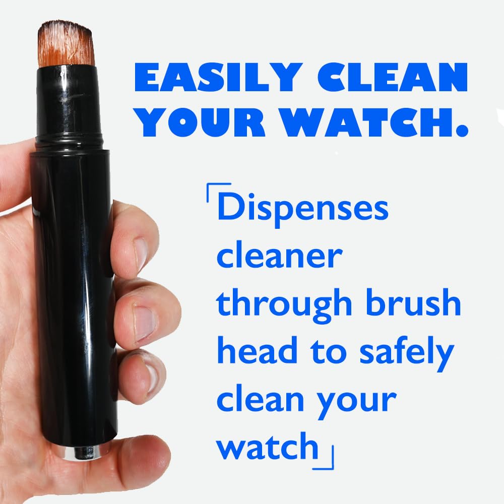 WristClean Watch Cleaning Kit | Scratch-Free Bristles & Refillable | Watch Cleaner with Microsuds Formula | Watch Kit (1x) Brush (1x) Refill (1x) Drying Towel | USA Made Watch Care Kit (3 Piece Kit)