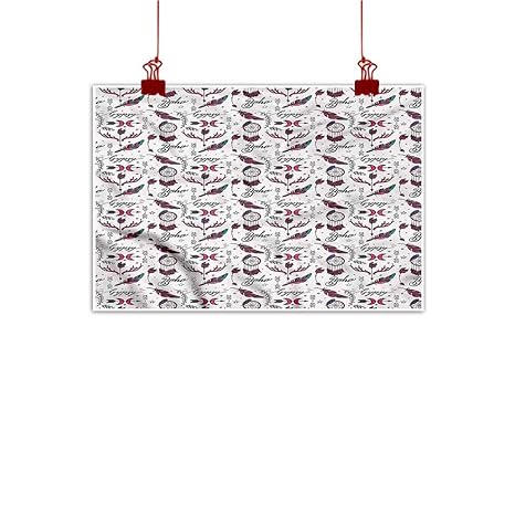 Amazon Com Canvas Wall Art Tattoo Boho Gypsy Style Pattern