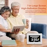 CAZOKASI DST Digital Clock with Date Day Large Display 12 Alarms Plug-in view 2