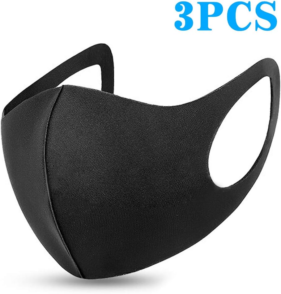 Seojack Unisex Anti Pollution Dust Mask 3D Face Mouth Mask Washable and Reusable Mask for Cycling Camping Travel 3pcs