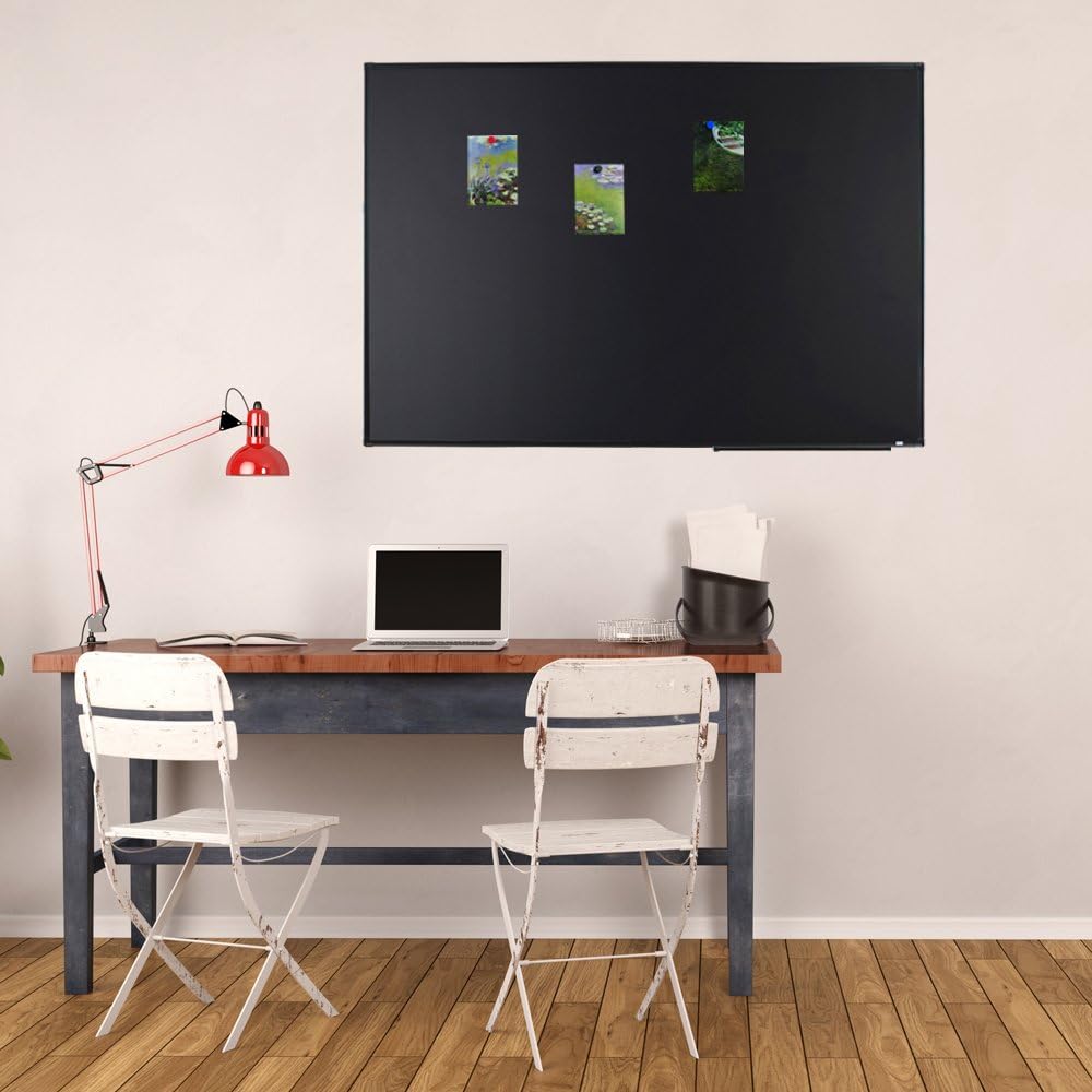 Lockways 36" x 24" Magnetic Chalkboard Black Board, Magnetic Bulletin Blackboard| Wall Mounted Message Presentation Memo Board 3 x 2 Feet : Office Products