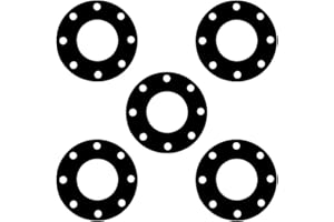 LAMONS Sterling Seal CFF7106.400.062.150X5 7106 Rubber Full Face Gasket, 4" Pipe Size, 1/16" Thick, Pressure Class 150#, Neoprene 60 Durometer, Black (Pack of 5)