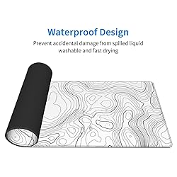 BZU Topographic Extended White Mouse Pad