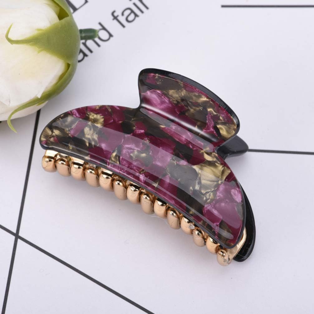 Lurrose Floral Acrylic Hair Claw Clips - Pack of 6 Antique Jaw Claw Accessories for Women and Girls, Multi, 6 count (Pack of 1) - Image 5
