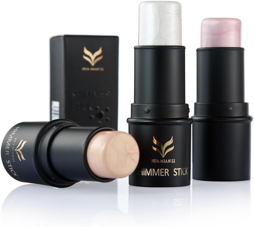 Highlight Stick 1 Set (3 Colors) Waterproof Highlighter Shimmer Stick Powder Creamy Brighten Sticks