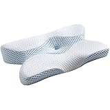 MyeFoam 改良された新時代 枕 安眠 人気 低反発枕 肩こり対策 ネックフィットまくら 快眠枕 頚椎サポート いびき防止 頭痛改善 安眠 横向き寝 ストレートネック矯正枕 呼吸が楽 通気性抜群 洗える ピロー