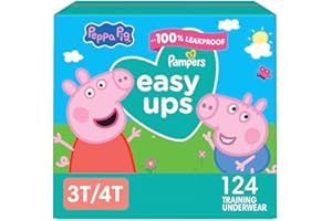 Pampers Training Pants - Easy Ups Girls & Boys - Size 3T-4T, 124 Count, Peppa Pig Potty Underwear (Packaging May Vary)