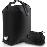 BBCREAT Travel Compression Laundry Bag, Pump-Free Vacuum Space Saver Bag for Dirty Clothes, Reusable Waterproof Wet Dry Bag, Travel Laundry Bag for Luggage, Packing, Suitcase (1 Pcs)（Black, L)