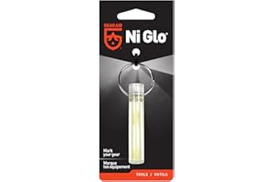 GEAR AID Ni Glo 2” UV Rechargeable Glowing Keychain – Multi-Purpose Glow-in-the-Dark Accessory for Camping