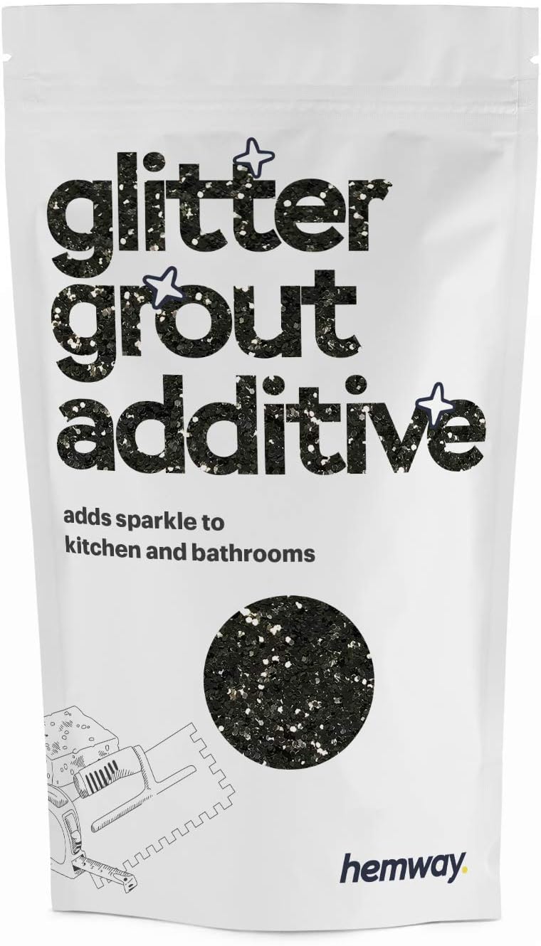 Hemway (Black) Glitter Grout Tile Additive 100g for Tiles Bathroom Wet