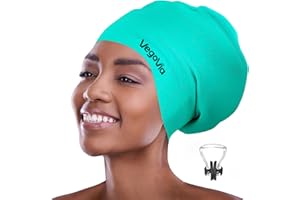 VegoVia Large Swim Cap for Braids and Dreadlocks, Waterproof Silicone Hairbrella Swimming Cap for Women Men Adult Long Hair to Keep Hair Dry